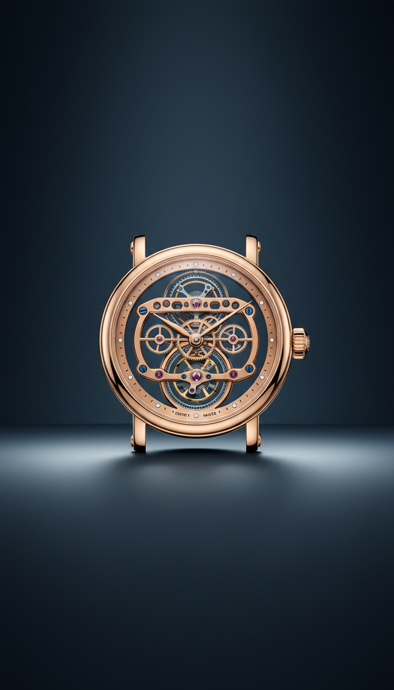 Signature Swiss Tourbillon Timepiece in Rose Gold